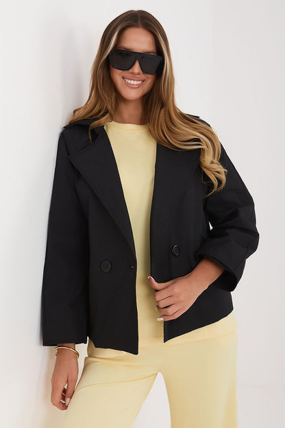   Płaszcz Damski Model IT-KR-FL8897KSM.02 Black - Rue Paris 