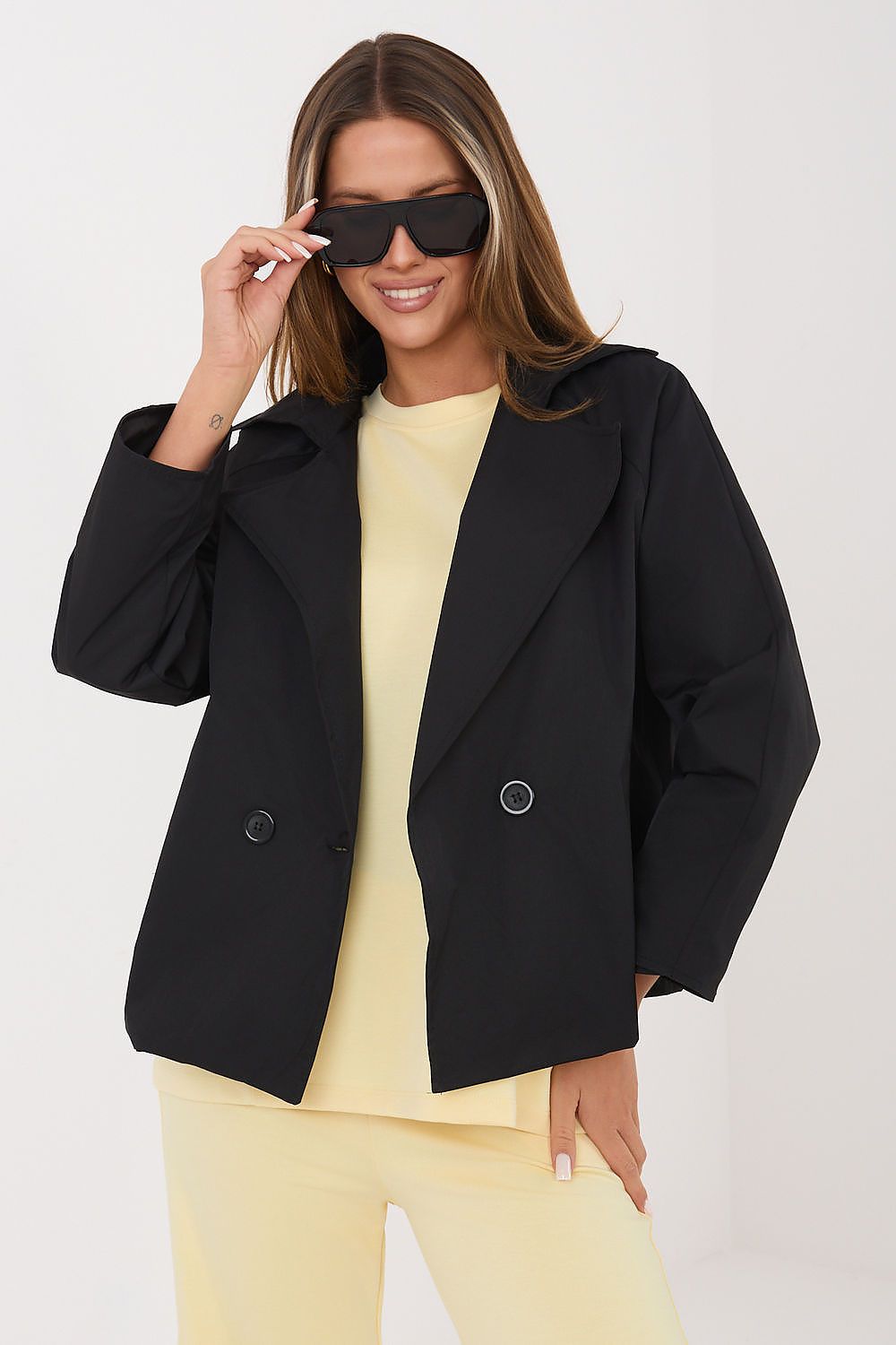   Płaszcz Damski Model IT-KR-FL8897KSM.02 Black - Rue Paris 