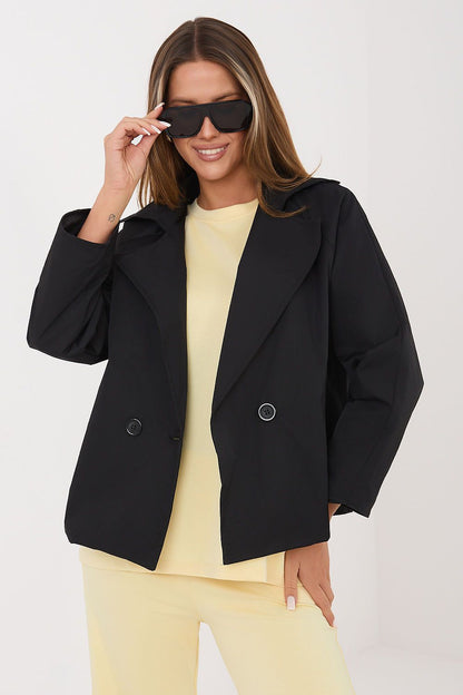   Płaszcz Damski Model IT-KR-FL8897KSM.02 Black - Rue Paris 