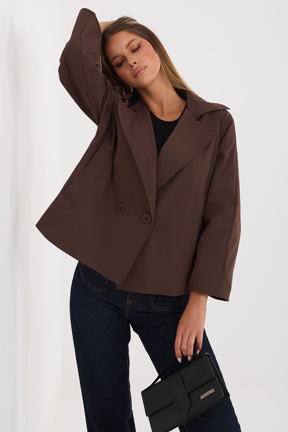   Płaszcz Damski Model IT-KR-FL8897KSM.02 Brown - Rue Paris 