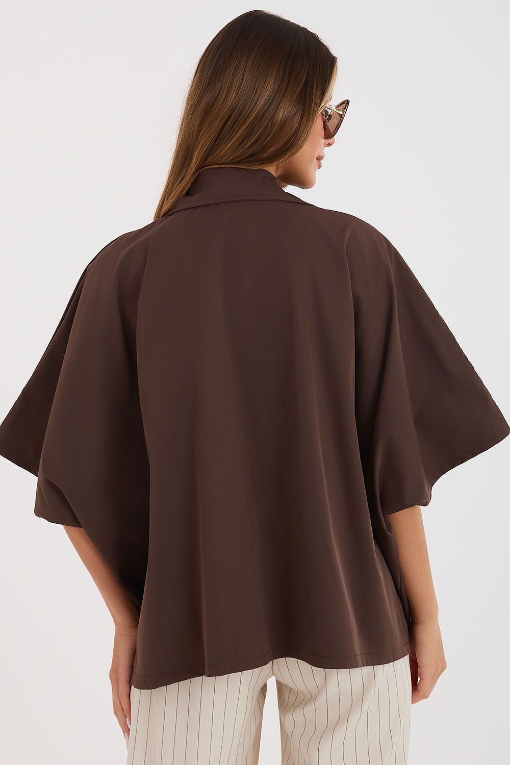   Płaszcz Damski Model IT-KR-FL10153KSM.86 Brown - Rue Paris 
