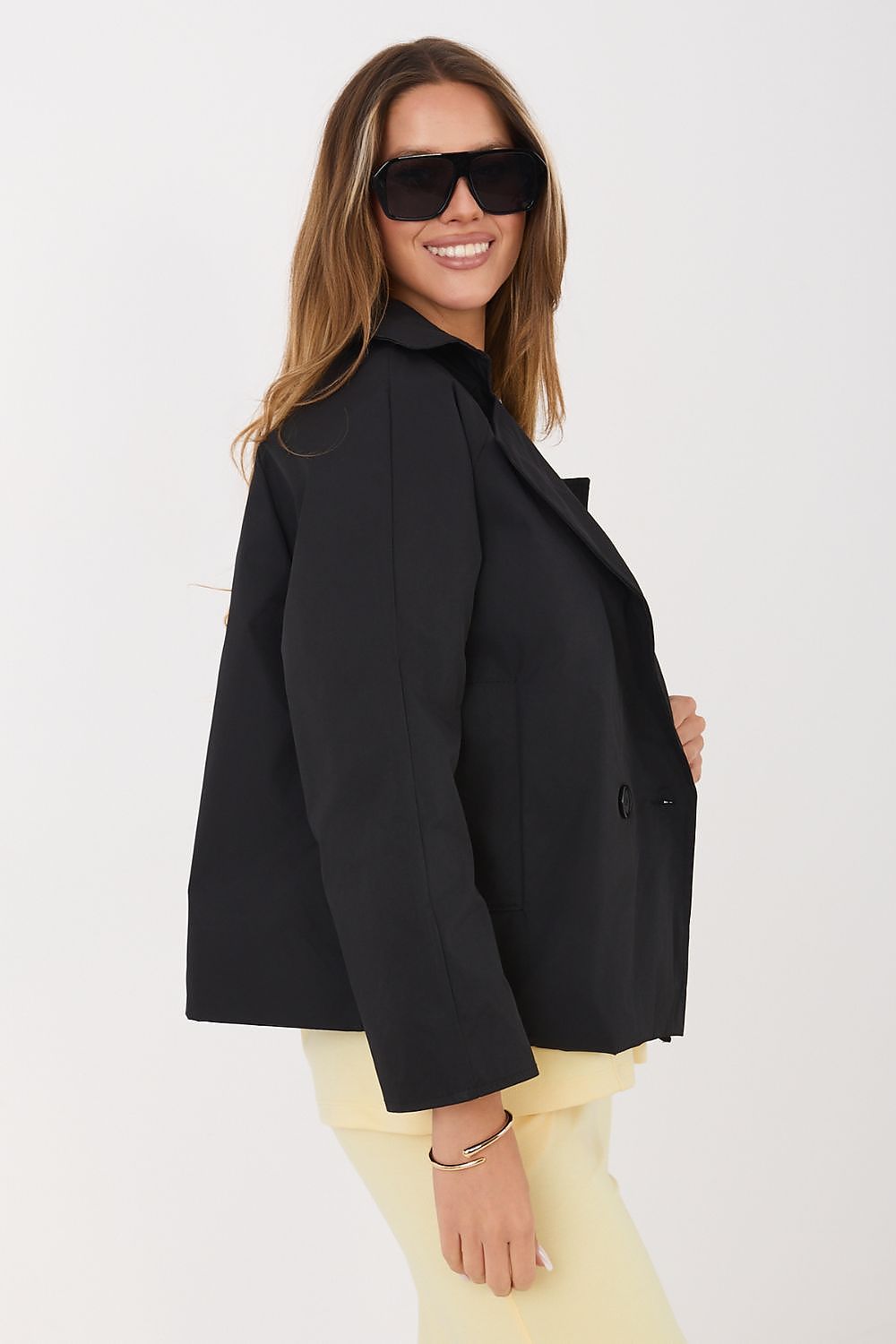   Płaszcz Damski Model IT-KR-FL8897KSM.02 Black - Rue Paris 