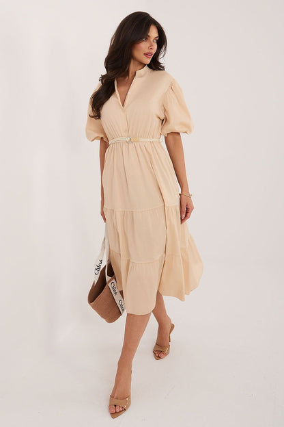  Sukienka Model MI-SK-92950.90 Beige - Italy Moda 