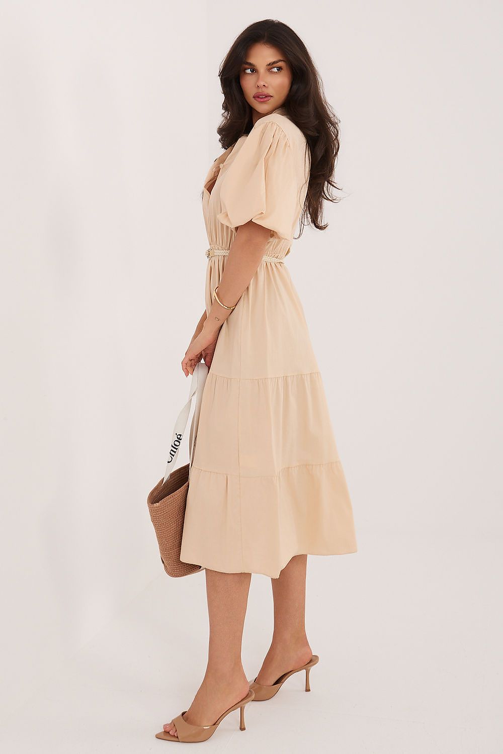  Sukienka Model MI-SK-92950.90 Beige - Italy Moda 