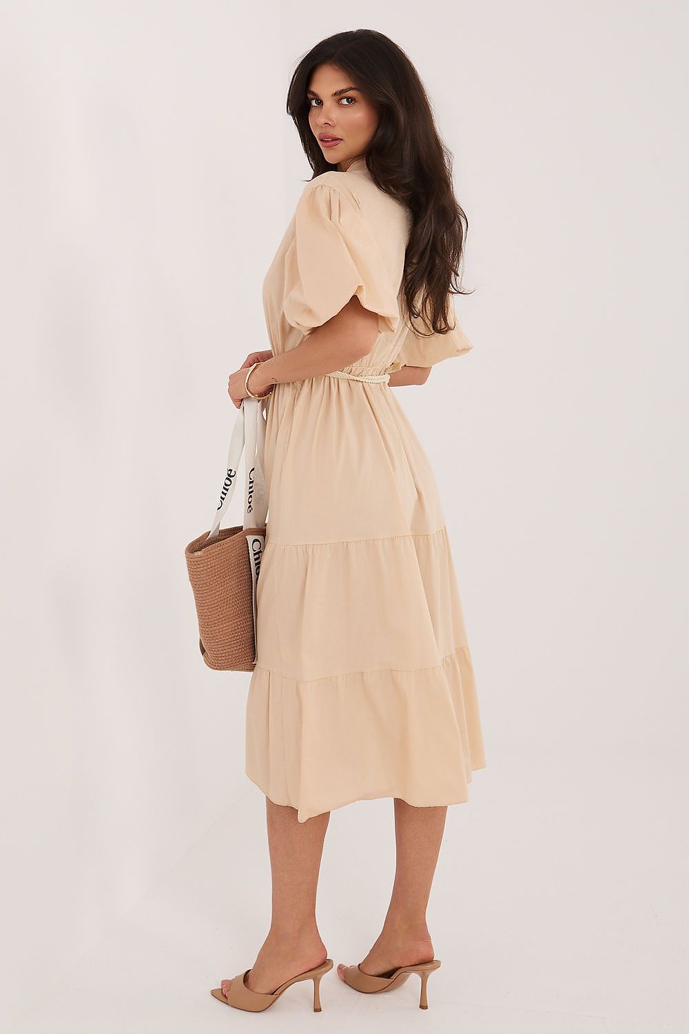  Sukienka Model MI-SK-92950.90 Beige - Italy Moda 