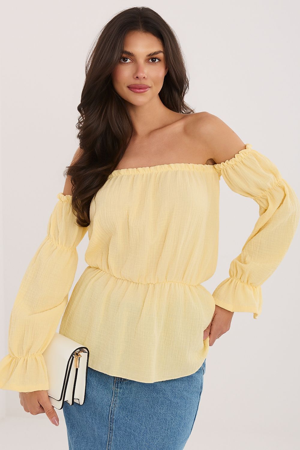   Bluzka Model MI-BZ-M682.92 Light Yellow - Italy Moda 