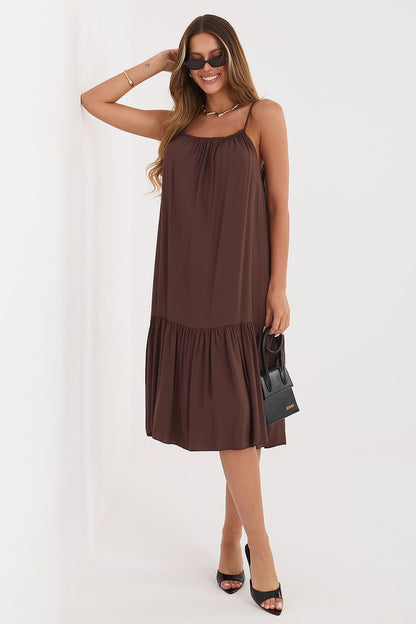  Sukienka Model IR-SK-6816.16P Dark Brown - Italy Moda 