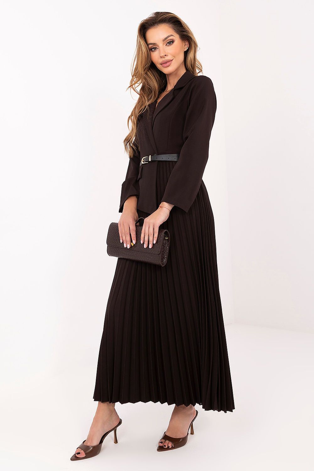  Sukienka Model IT-SK-21599-1.03 Dark Brown - Rue Paris 