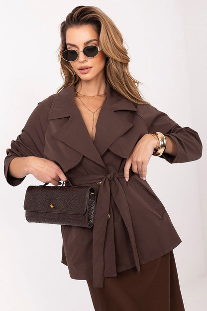   Płaszcz Damski Model IT-PL-FL10069.85 Brown - Rue Paris 