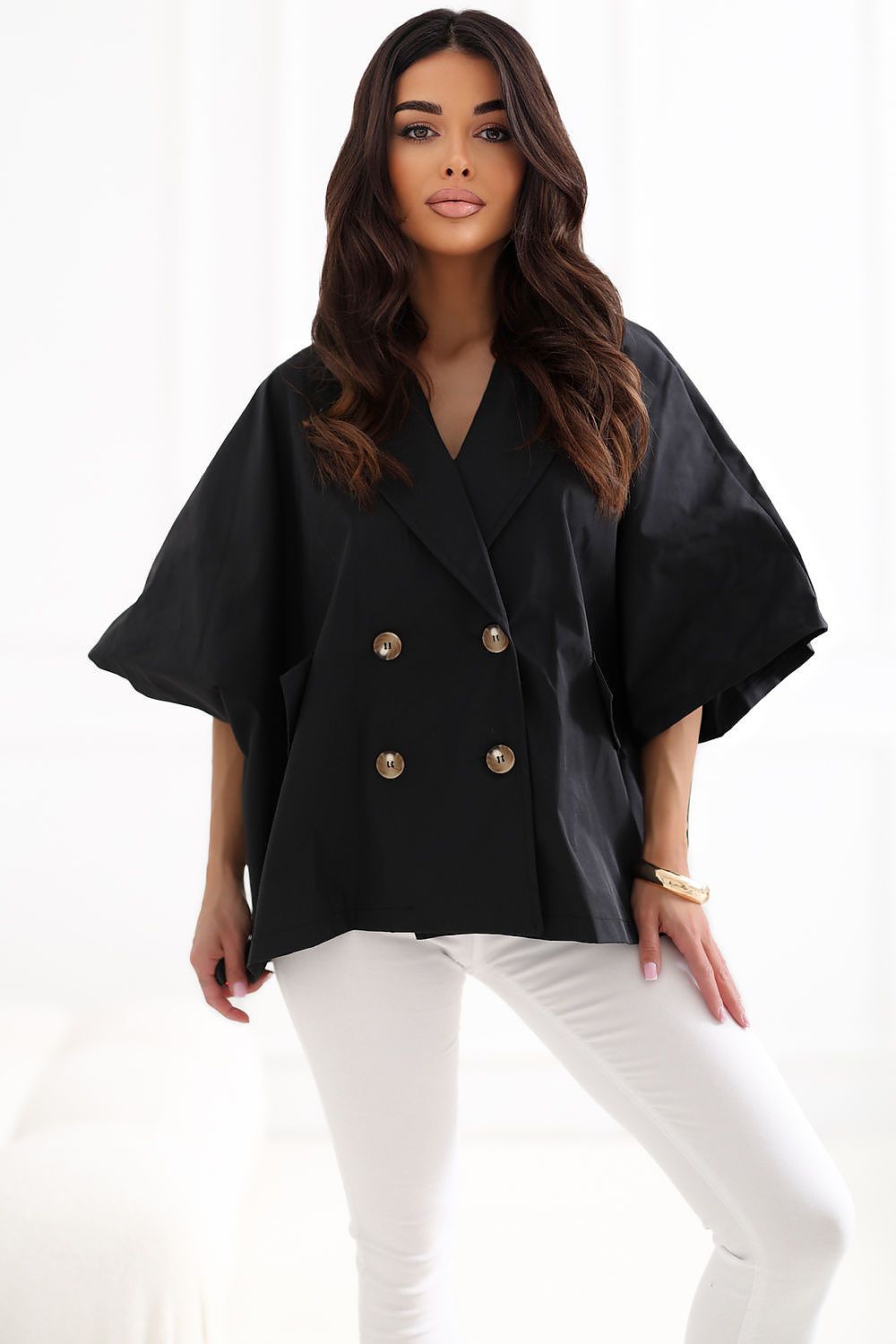   Płaszcz Damski Model IT-KR-FL10153KSM.86 Black - Rue Paris 