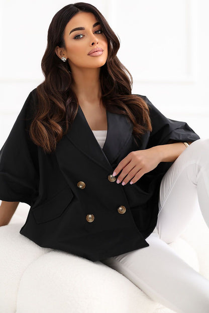   Płaszcz Damski Model IT-KR-FL10153KSM.86 Black - Rue Paris 
