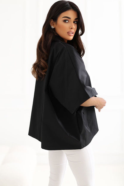   Płaszcz Damski Model IT-KR-FL10153KSM.86 Black - Rue Paris 