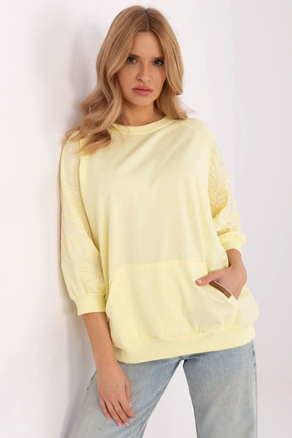   Bluza Damska Model RV-BL-A367-1.18P Light Yellow - Rue Paris 