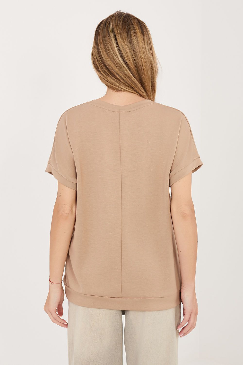   Bluzka Model RV-BZ-A1262.00 Dark Beige - Rue Paris 