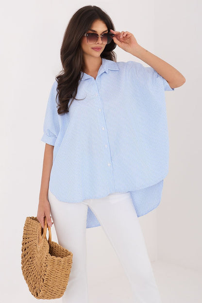   Koszula Damska Model IT-KS-18989-1.01P White/Blue - Rue Paris 