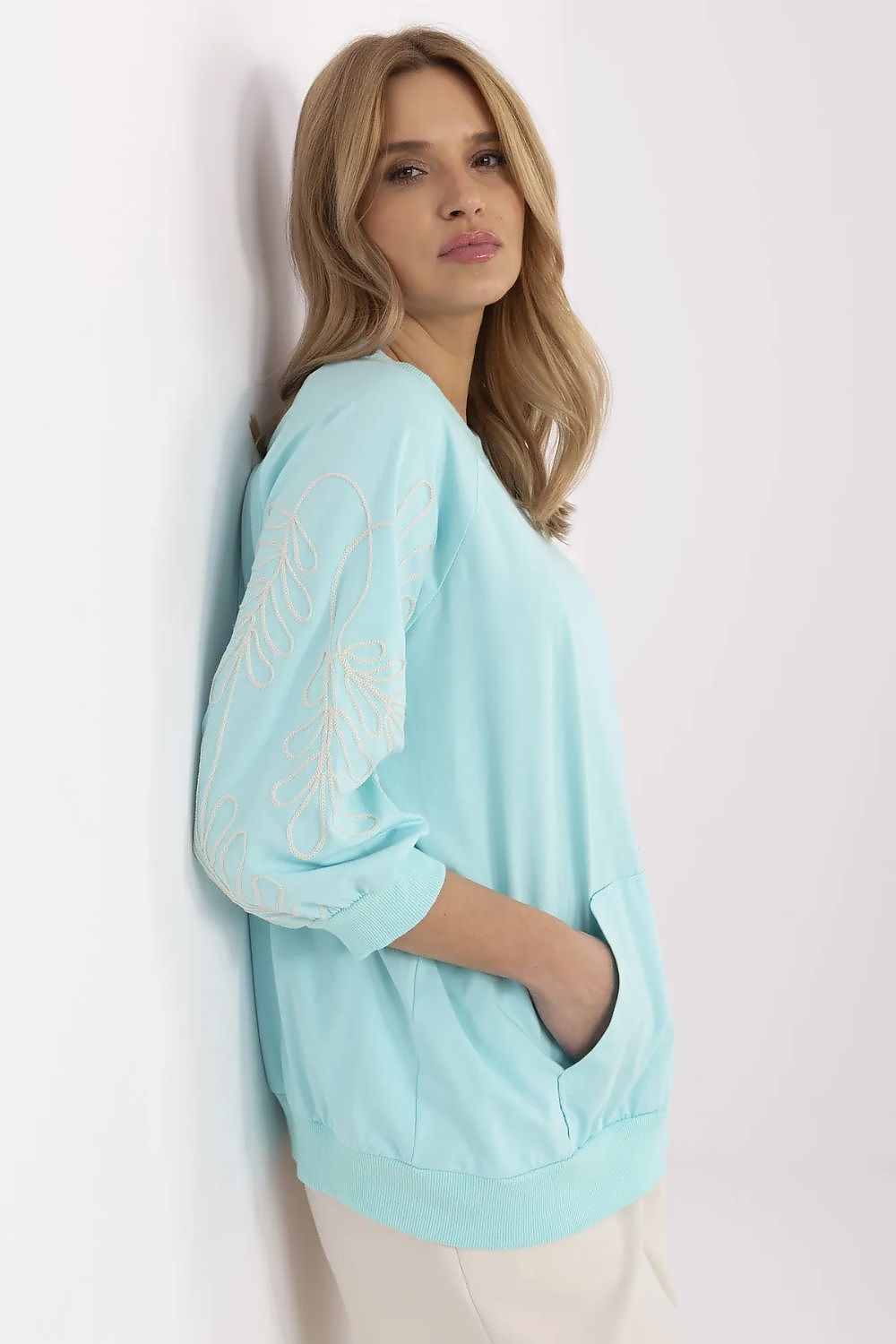   Bluza Damska Model RV-BL-A367-1.18P Mint - Rue Paris 