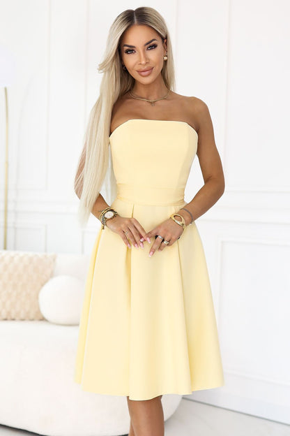   Sukienka Model Vivienne 641-3 Pastelowy żółty  - Numoco 