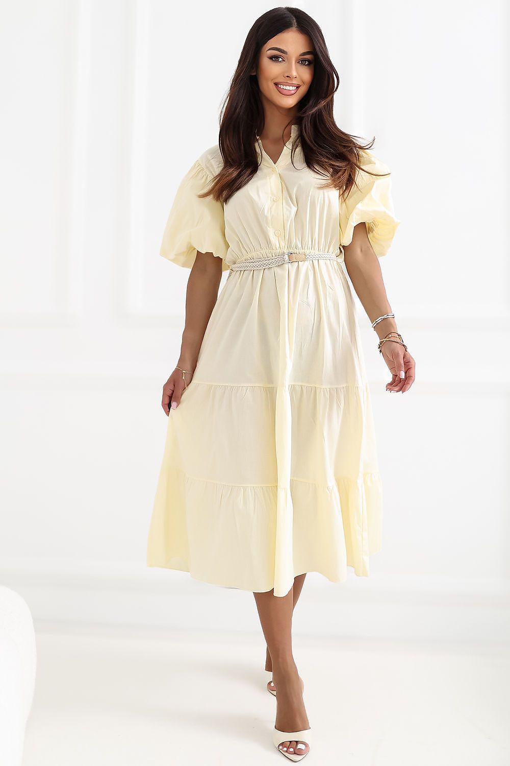  Sukienka Model MI-SK-92950.90 Light Yellow - Italy Moda 