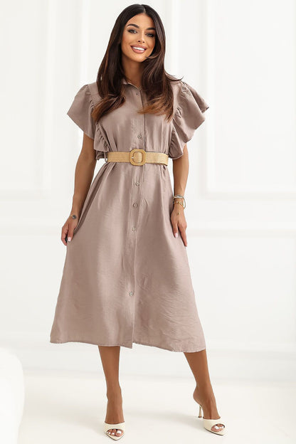  Sukienka Model MI-SK-82970.86 Dark Beige - Italy Moda 