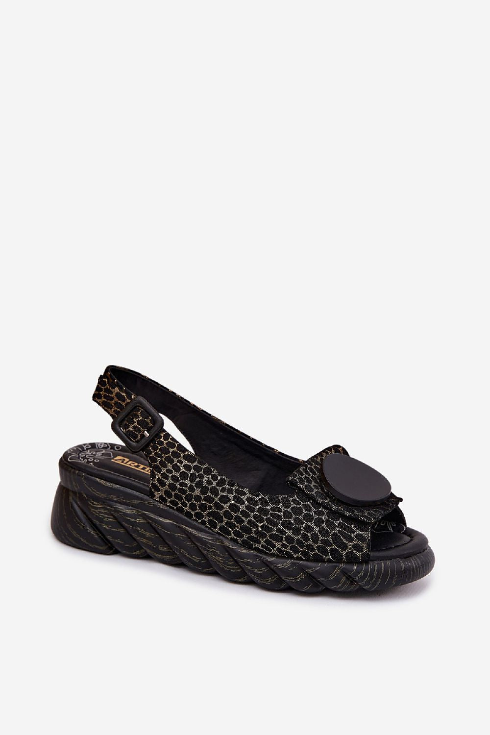  Sandały Model Artiker 58C0296 Black/Gold - Step in style 