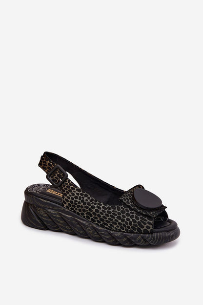  Sandały Model Artiker 58C0296 Black/Gold - Step in style 