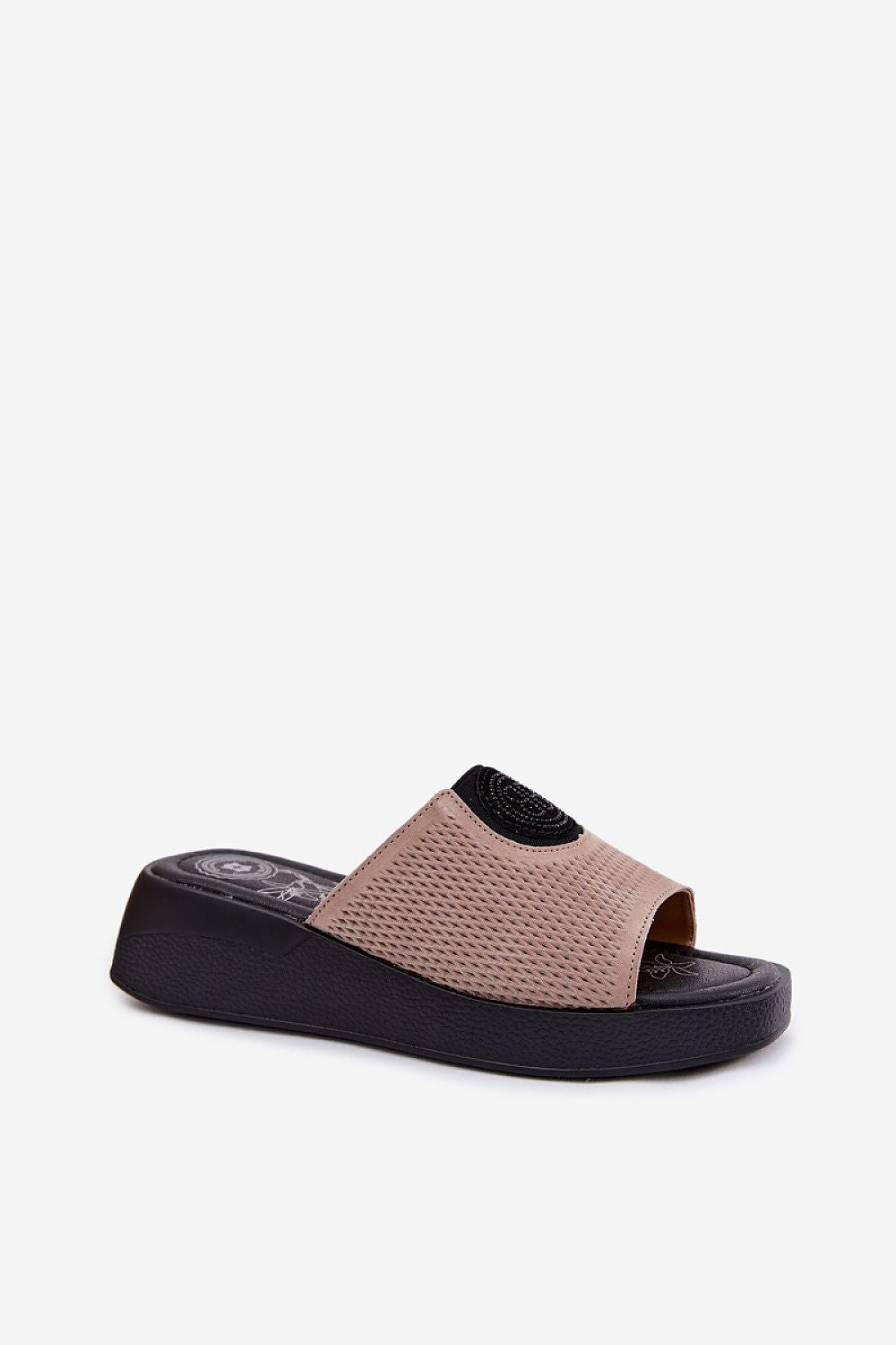  Sandał Klapki Model Fablee 25SD18-8479 Dark beige - Step in style 
