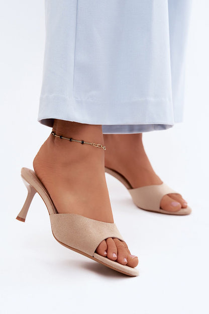  Sandał Klapki Model Melissea XL-19 Beige Zamsz - Step in style 