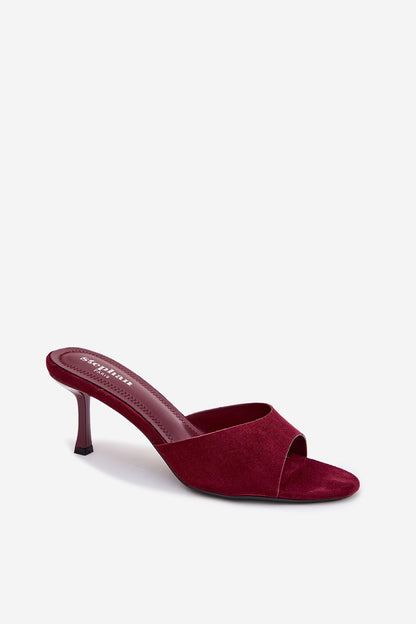  Sandał Klapki Model Melissea XL-19 Bordo Zamsz - Step in style 