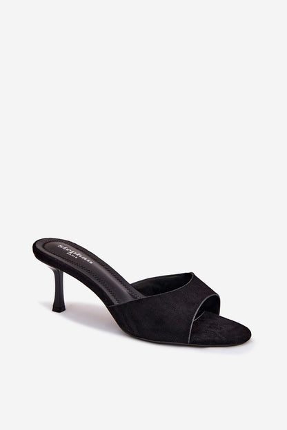  Sandał Klapki Model Melissea XL-19 Black Zamsz - Step in style 
