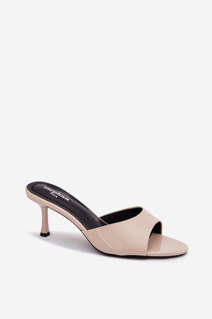  Sandał Klapki Model Melissea UC-162 Beige Lakier - Step in style 