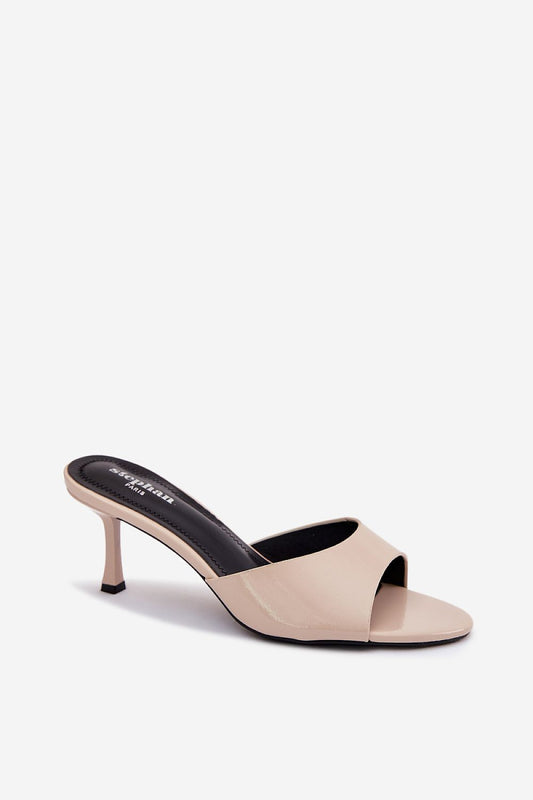  Sandał Klapki Model Melissea UC-162 Beige Lakier - Step in style 