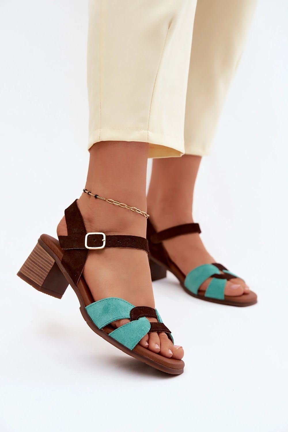  Sandały Model Maciejka E7400-36 Turkus/Brown - Step in style 