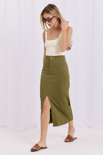  Spódnica Model HM-SD-MC6290.49 Khaki - Factory Price 