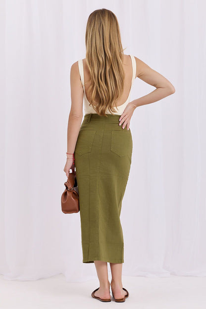  Spódnica Model HM-SD-MC6290.49 Khaki - Factory Price 