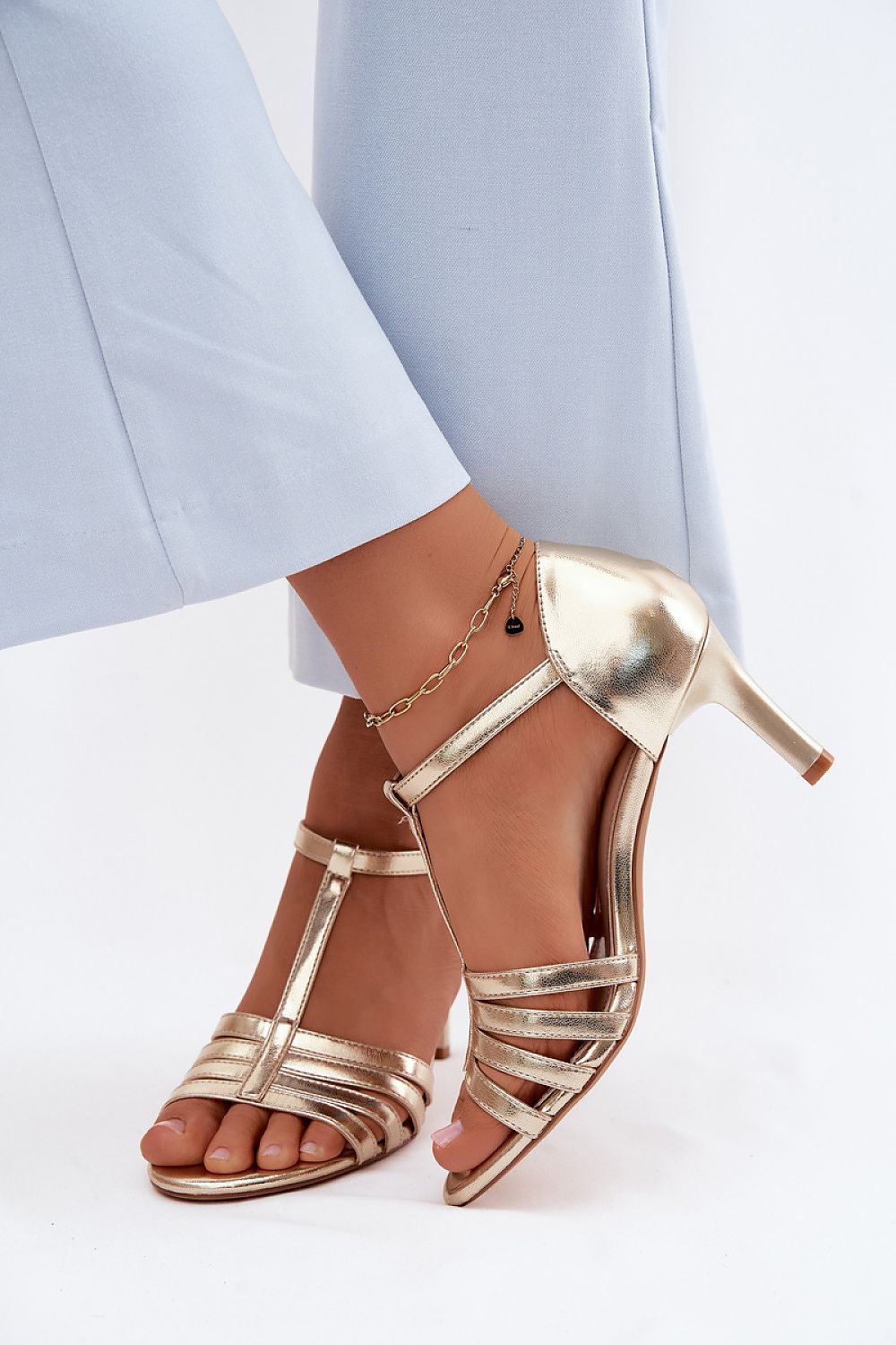  Sandały Model Sergio Leone SK132 Gold - Step in style 
