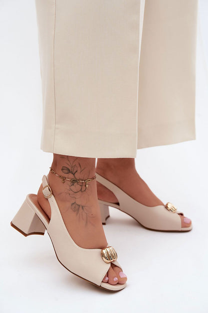  Sandały Model Sergio Leone SK159 Beige - Step in style 