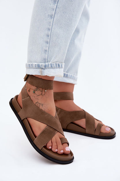  Sandały Model DA CR61-3049 Dark Beige - Step in style 