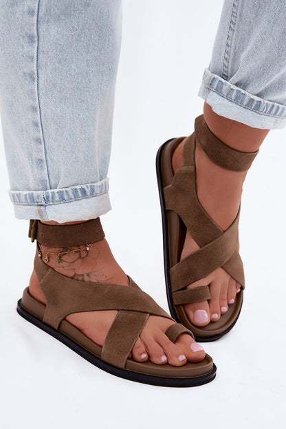  Sandały Model DA CR61-3049 Dark Beige - Step in style 