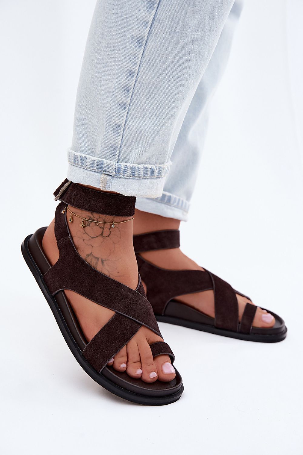  Sandały Model DA CR61-3049 Czekolada - Step in style 