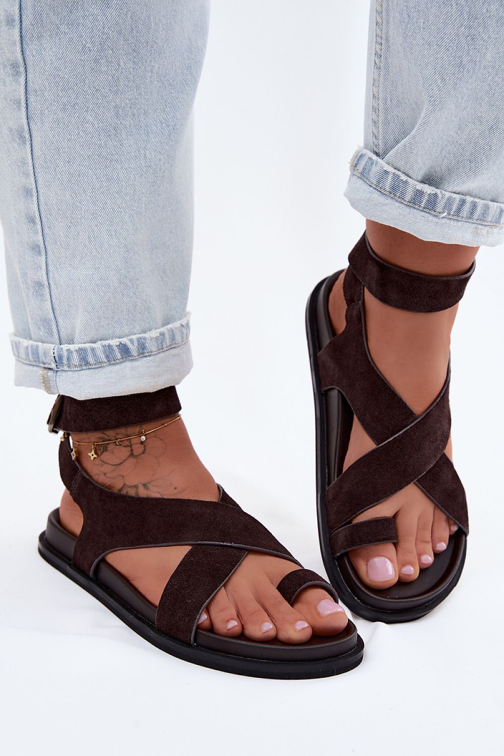  Sandały Model DA CR61-3049 Czekolada - Step in style 