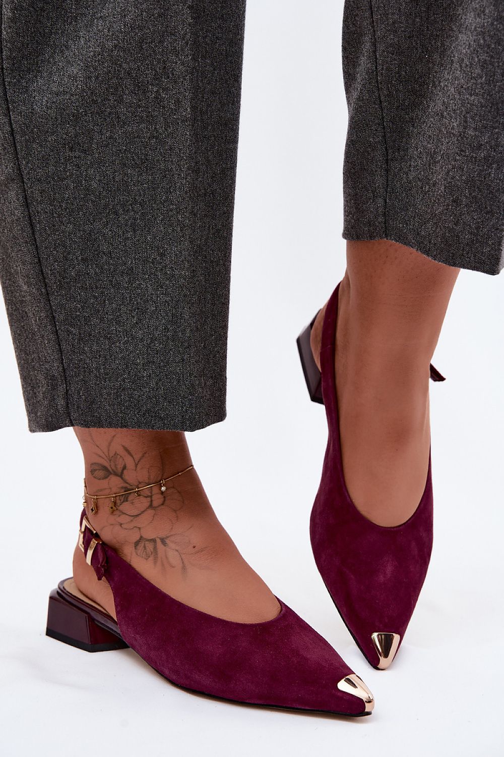  Sandały Model DA CR61-3050 Bordo - Step in style 