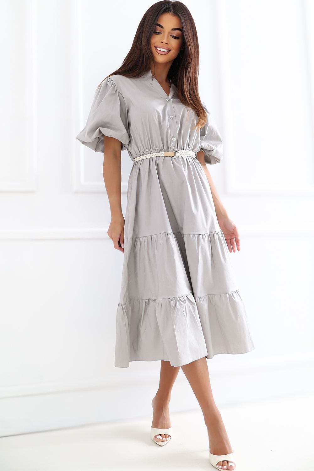  Sukienka Model MI-SK-92950.81 Dark Beige - Italy Moda 