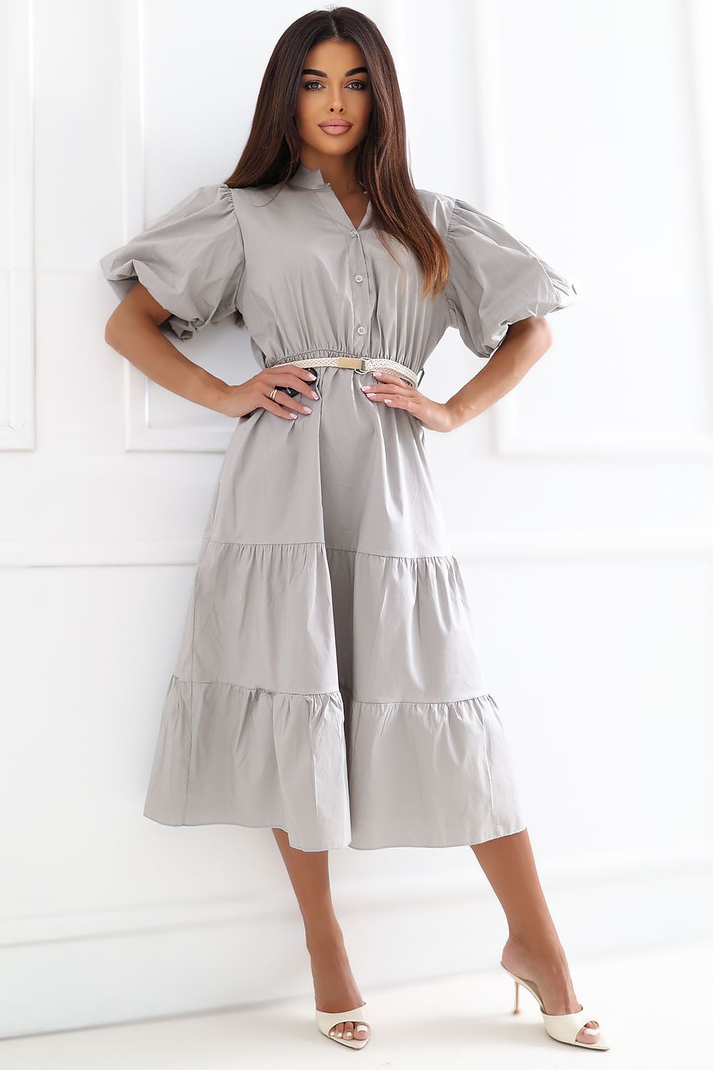  Sukienka Model MI-SK-92950.81 Dark Beige - Italy Moda 