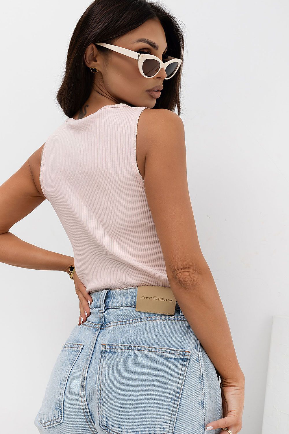  Koszulka Top Model RV-TP-A1344.08P Light Pink - Rue Paris 