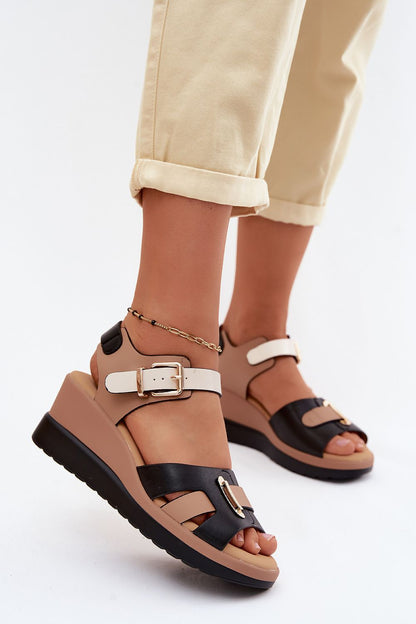  Sandały Model Artiker 58C0316 Beige/Black - Step in style 
