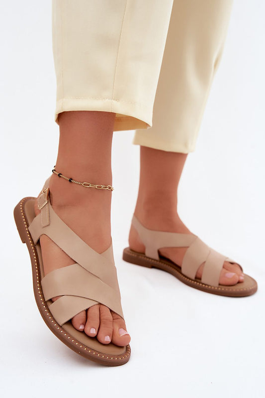  Sandały Model Blinga 26SD35-284 Beige - Step in style 