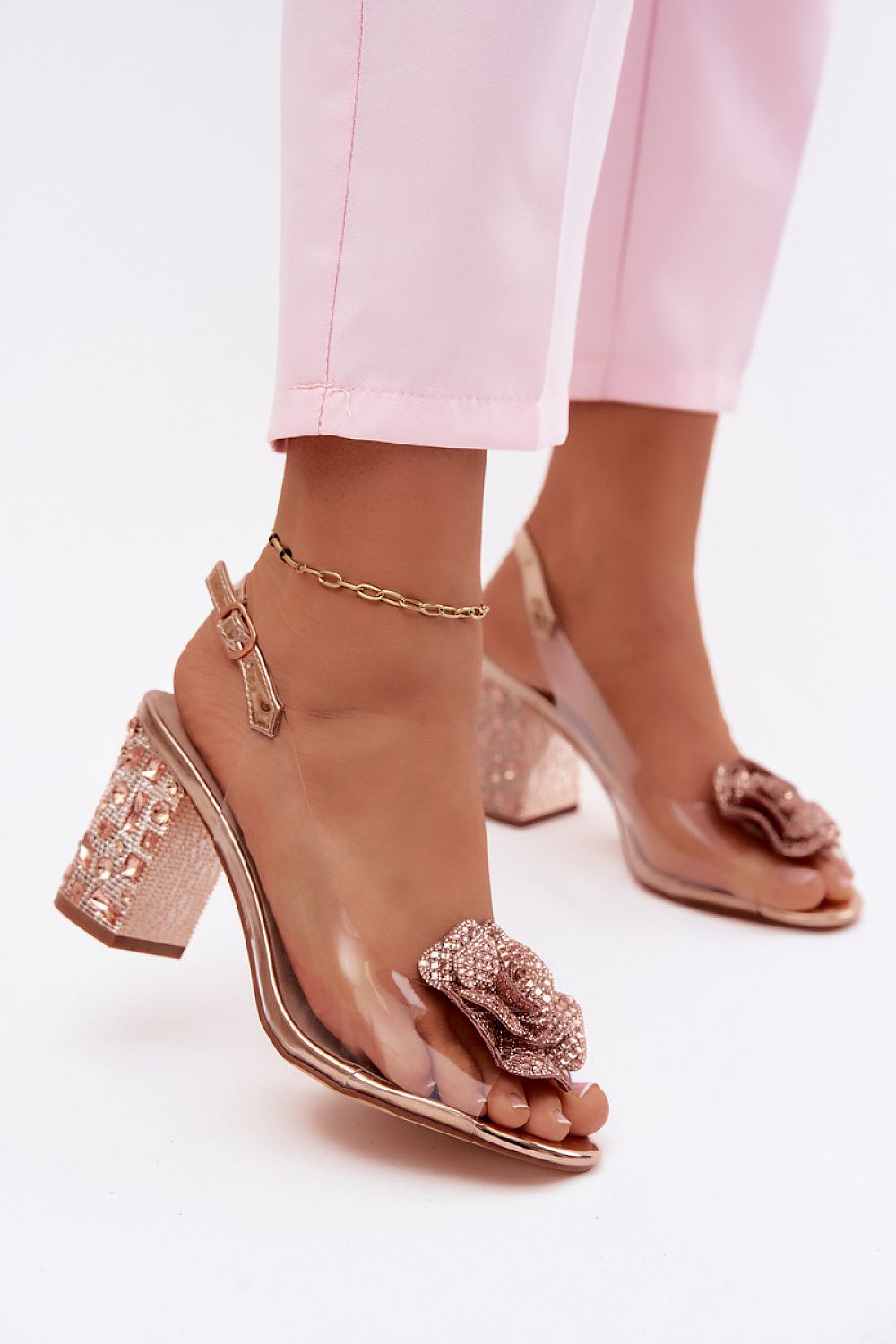  Sandały Model DA MR61-9013 Pink Gold - Step in style 