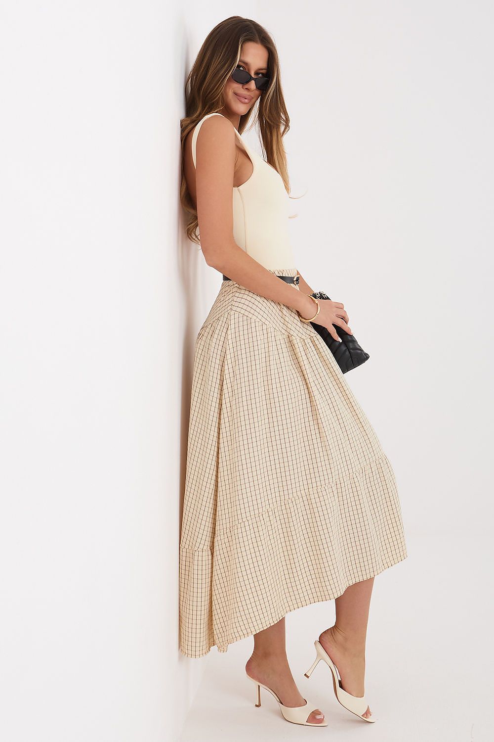  Spódnica Model IT-SD-FL10325.00 Beige - Italy Moda 