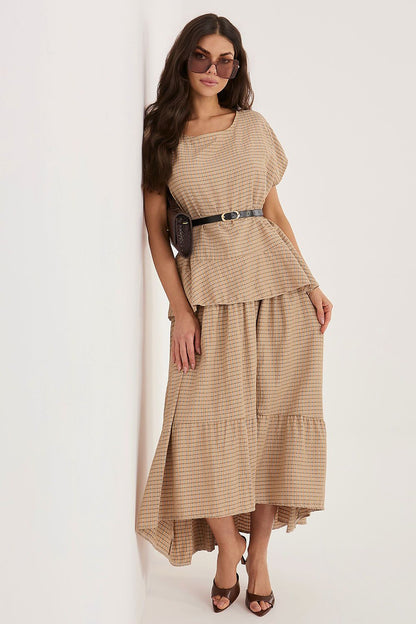   Bluzka Model IT-BZ-FL10332.80 Camel - Italy Moda 