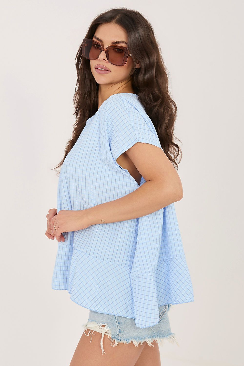   Bluzka Model IT-BZ-FL10332.80 Light Blue - Italy Moda 